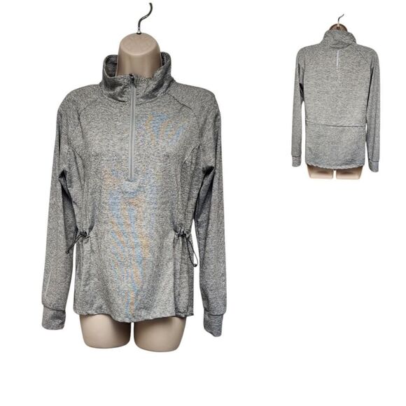 Cali Sport Quarter Zip Active Wear Long Sleeve Sweatshirt Color Gray Size Large - Picture 1 of 11